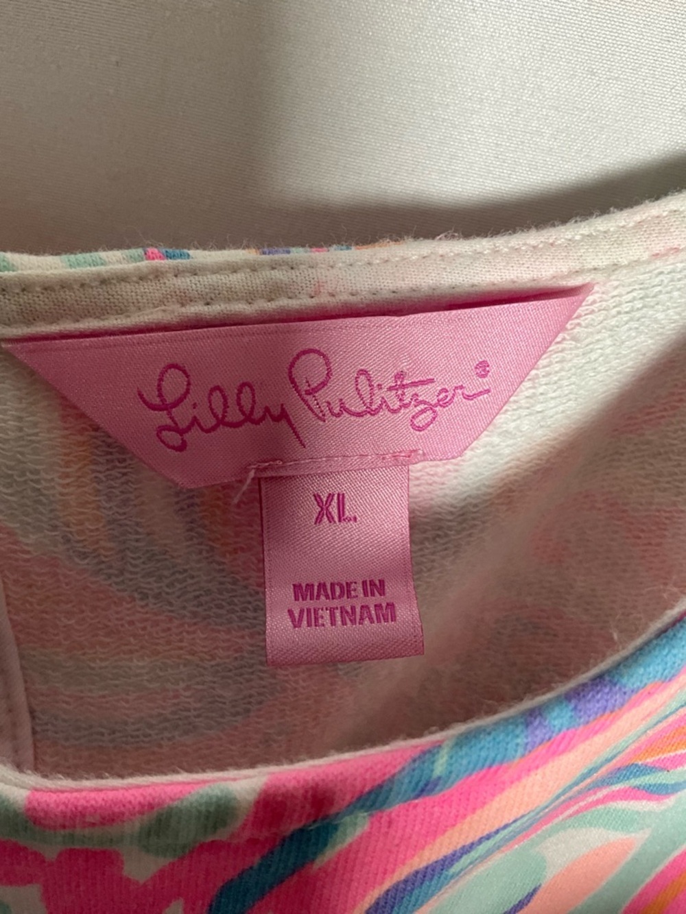 Lilly Pulitzer Dress Size XL Pink & Mint Print “Too Much Bubbly” Sleeveless Midi - Picture 2 of 6